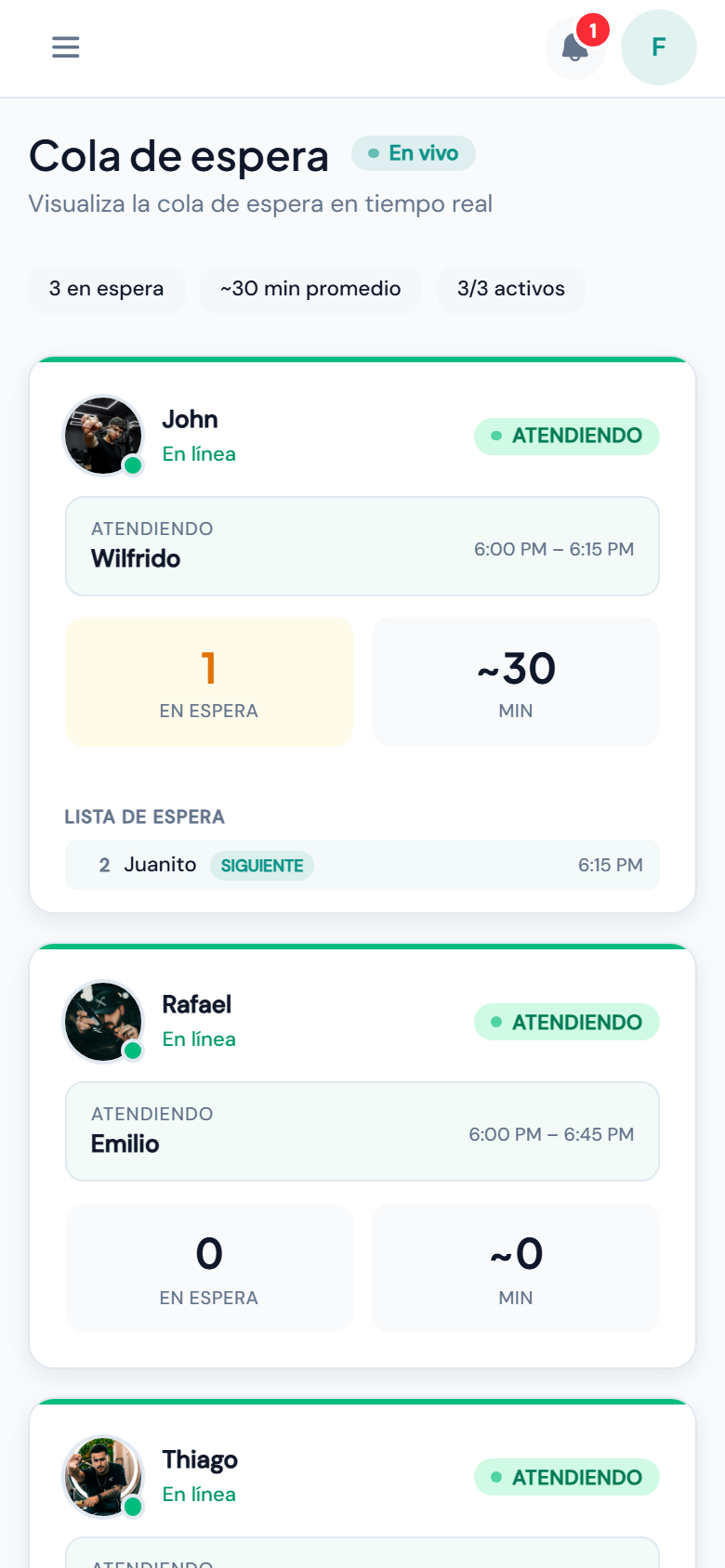 Real mobile view of the appointment experience
